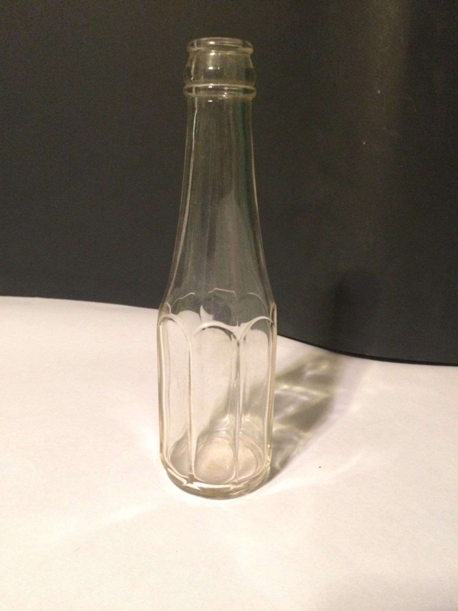 Scalloped Clear Glass Salad Dressing Bottle Etsy