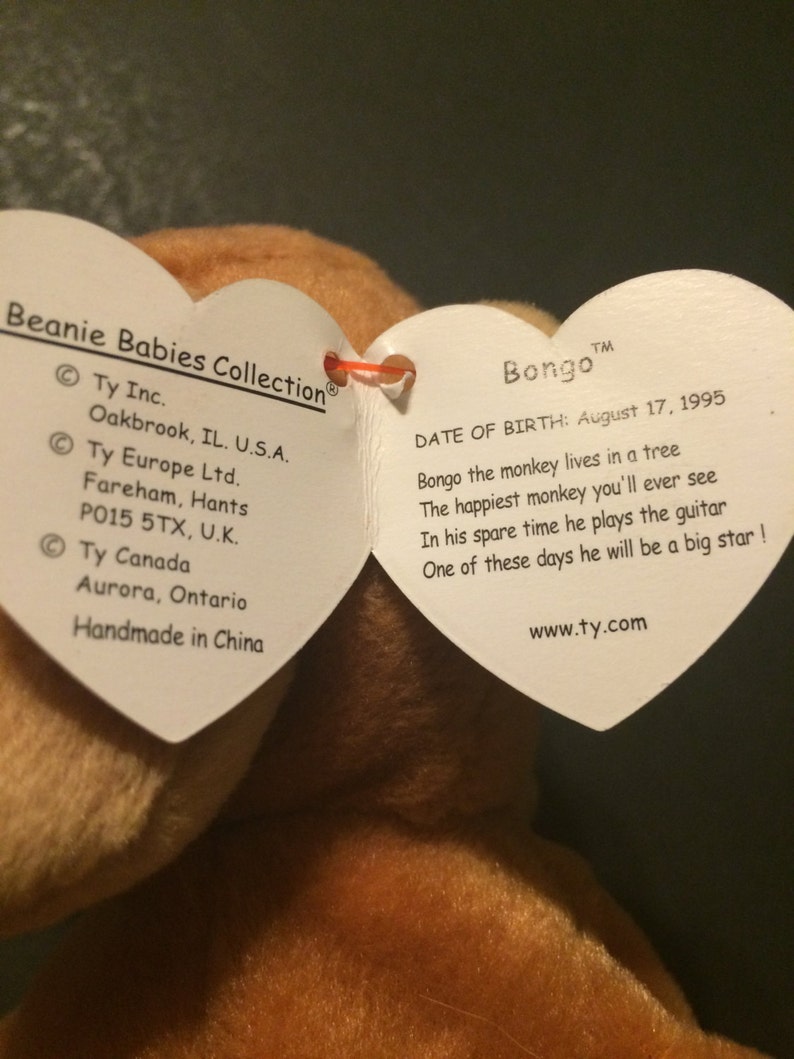 RARE 2 Ty Beanie Baby Bongo's One Canada Swing Tag and One | Etsy