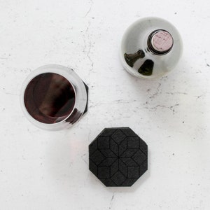 Sale discount, Hexagon Gray Felt Coaster, Christmas gift for her, Thanksgiving, Under 15 dollars for Him Husband, Geometric image 6