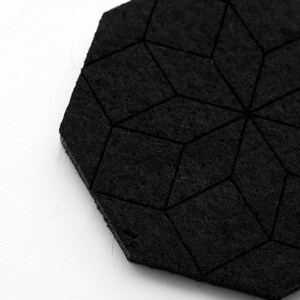 Sale discount, Hexagon Gray Felt Coaster, Christmas gift for her, Thanksgiving, Under 15 dollars for Him Husband, Geometric image 7