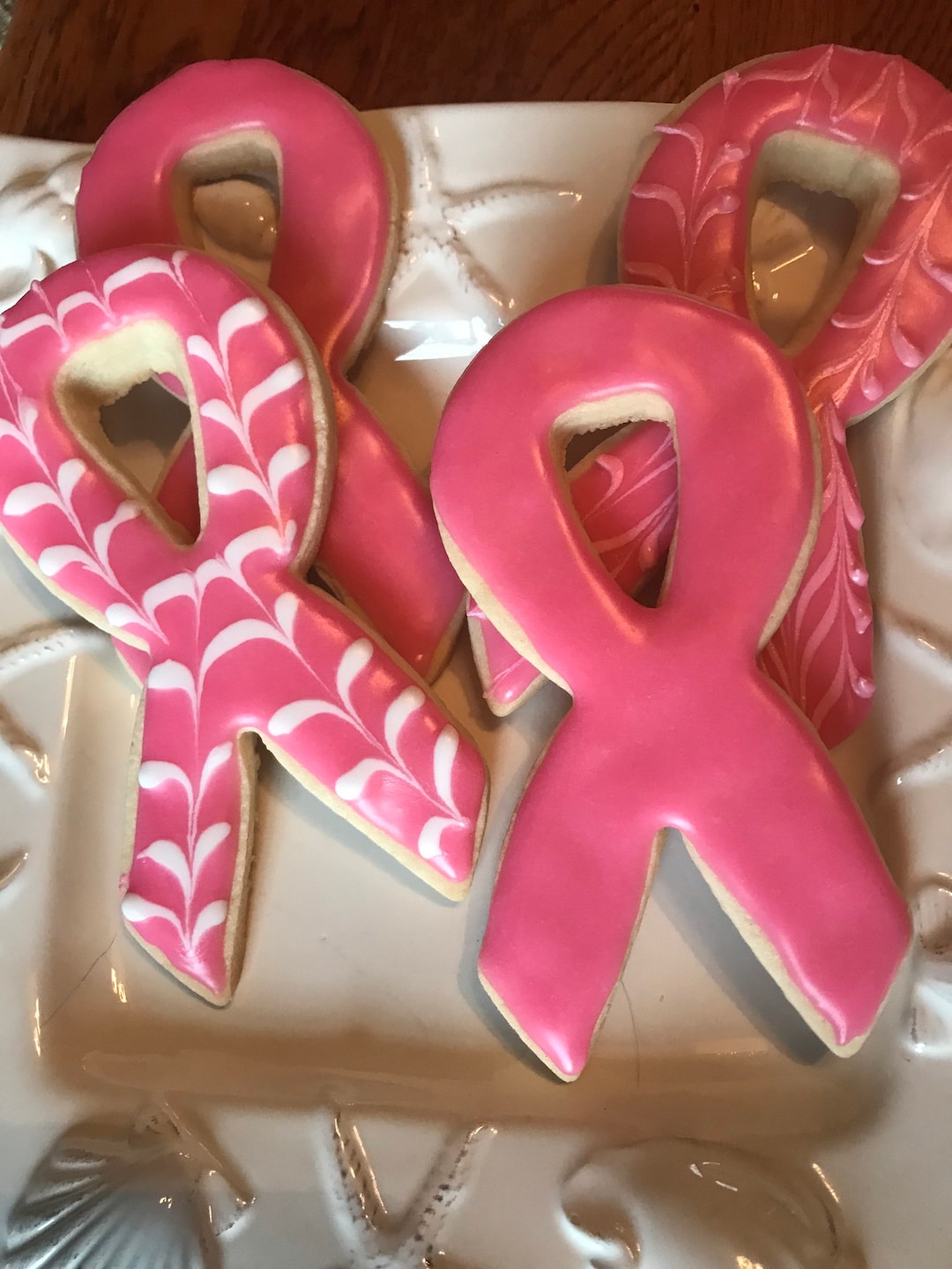 Breast Cancer Ribbon Cookies Etsy