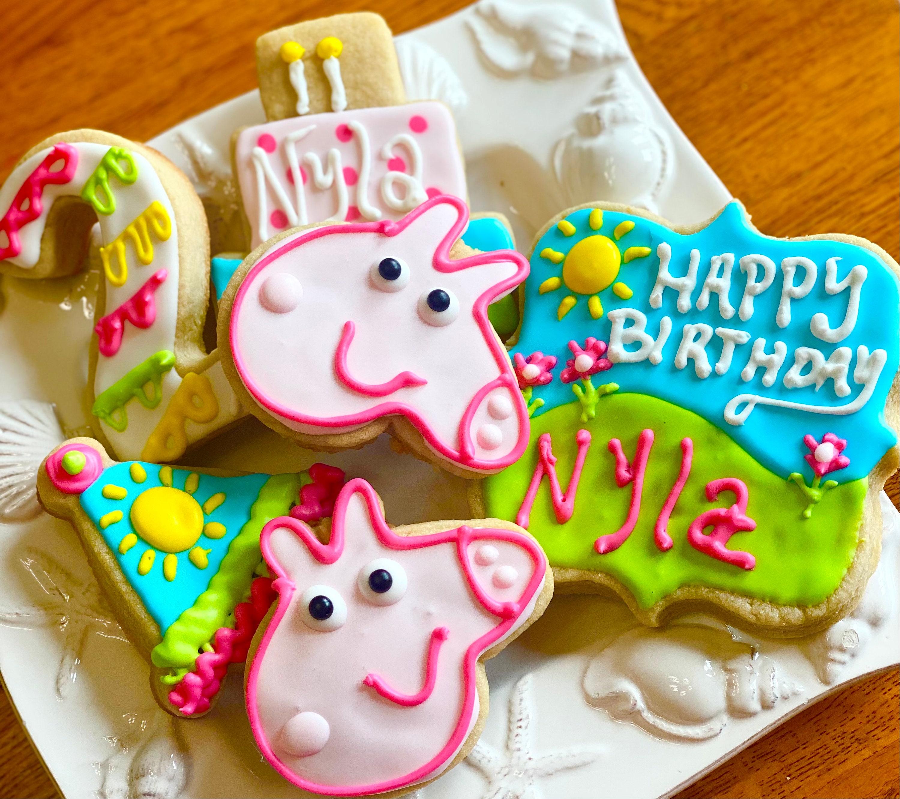 Peppa pig inspired birthday cookies