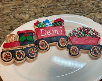 Christmas train cookies