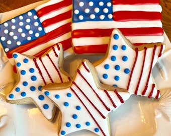 American flag and star cookies