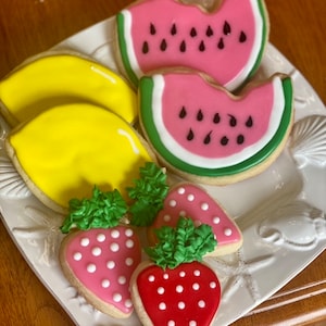 Strawberry, lemon watermelon cookies