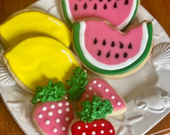 Strawberry, lemon watermelon cookies