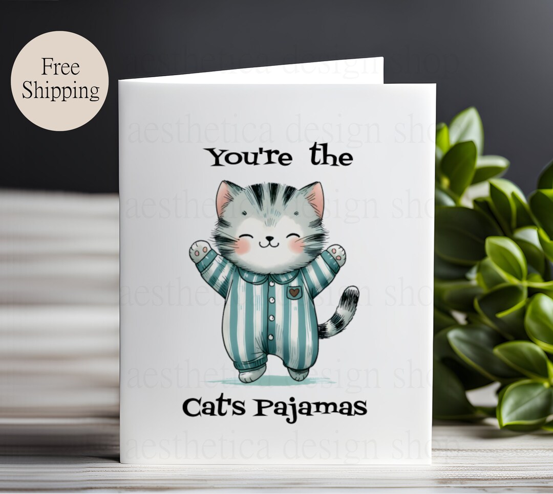 The Cat's Pajamas Greeting Cards - Etsy