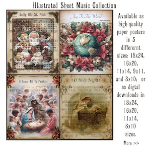 Nutcracker Ballet Print: Vintage Christmas Music, Sugarplum Fairy (Digital Download) image 6