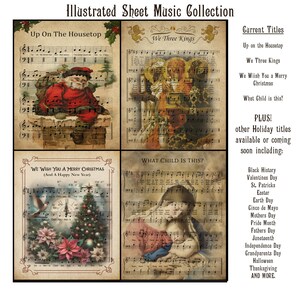 Nutcracker Ballet Print: Vintage Christmas Music, Sugarplum Fairy (Digital Download) image 8