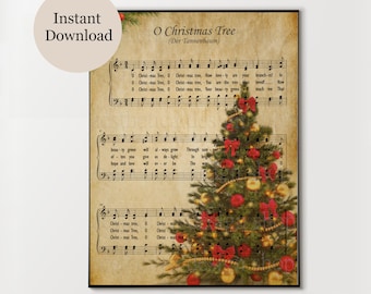 O Christmas Tree Sheet Music Art Print (Digital Download)