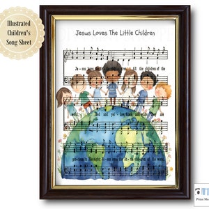 Children&#39;s Hymn, Sunday School Song, Jesus Loves The Little Children, Christian Song, Classroom Decor, Religious Music, Worship Song