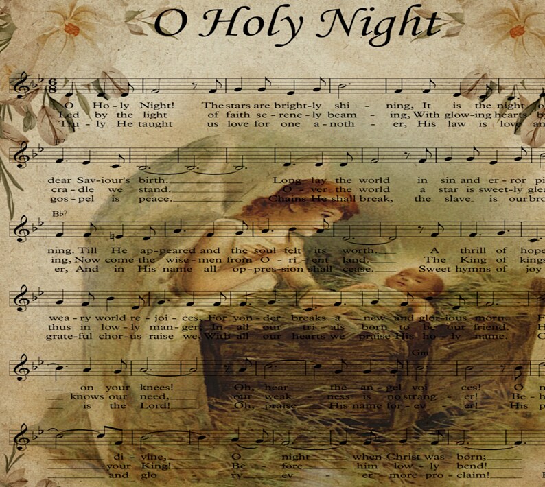 O Holy Night, Christmas Carol, Holiday Music, Illustrated Song ...
