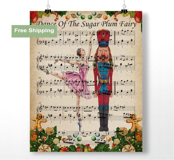 Sugar Plum Fairy Print: Nutcracker Ballet Poster, Christmas Music Decor