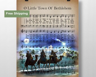 O Little Town of Bethlehem Sheet Music Christmas Poster