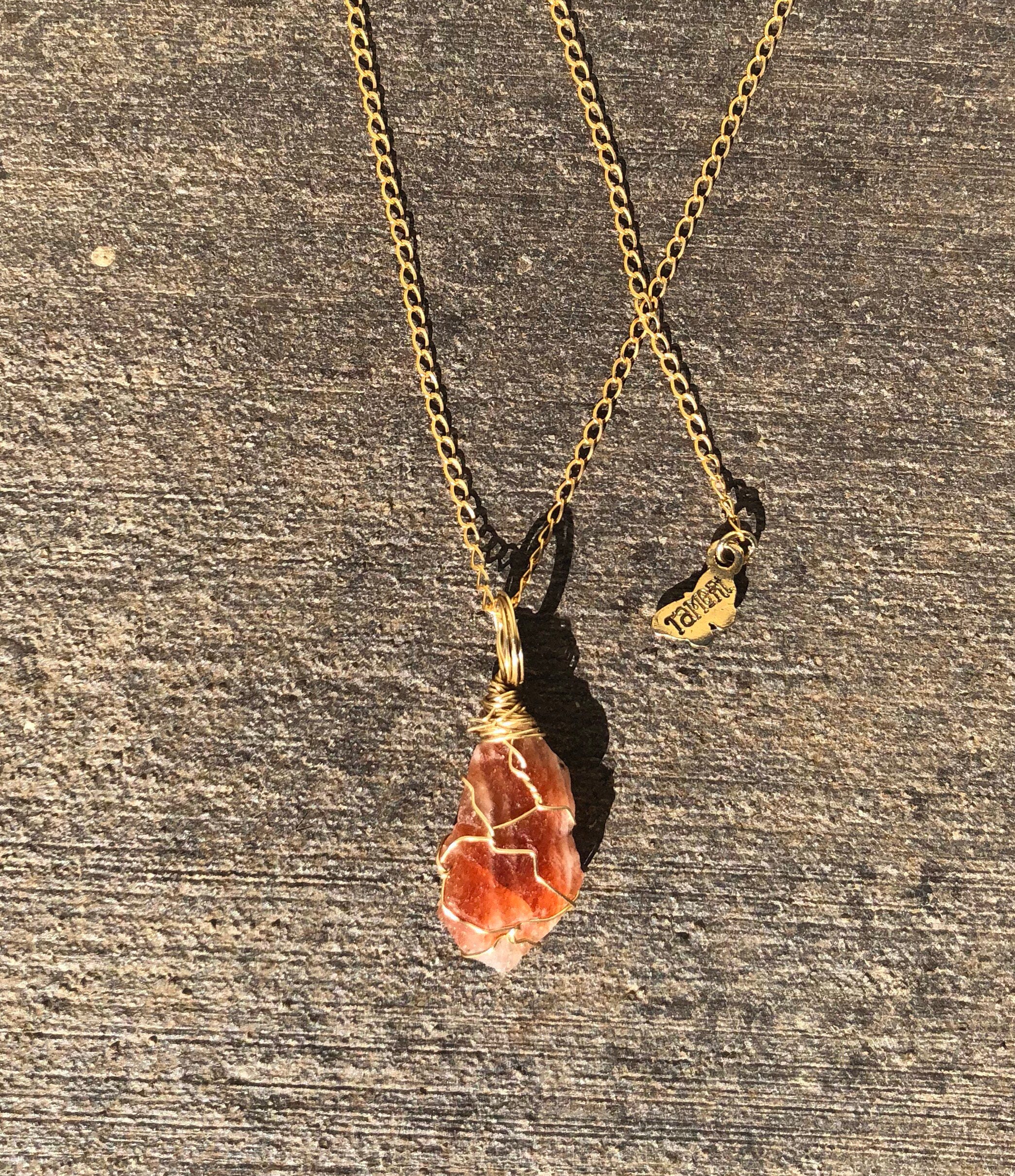 Wirewrapped Sunstone Necklace