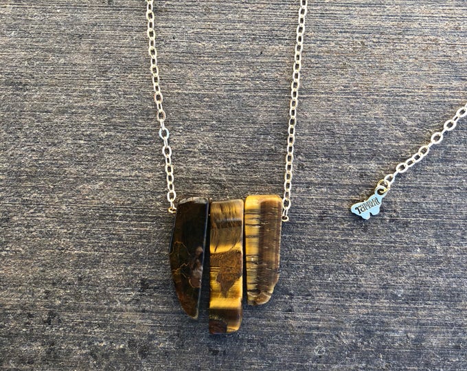 Tiger Eye Triple-Branch Necklace
