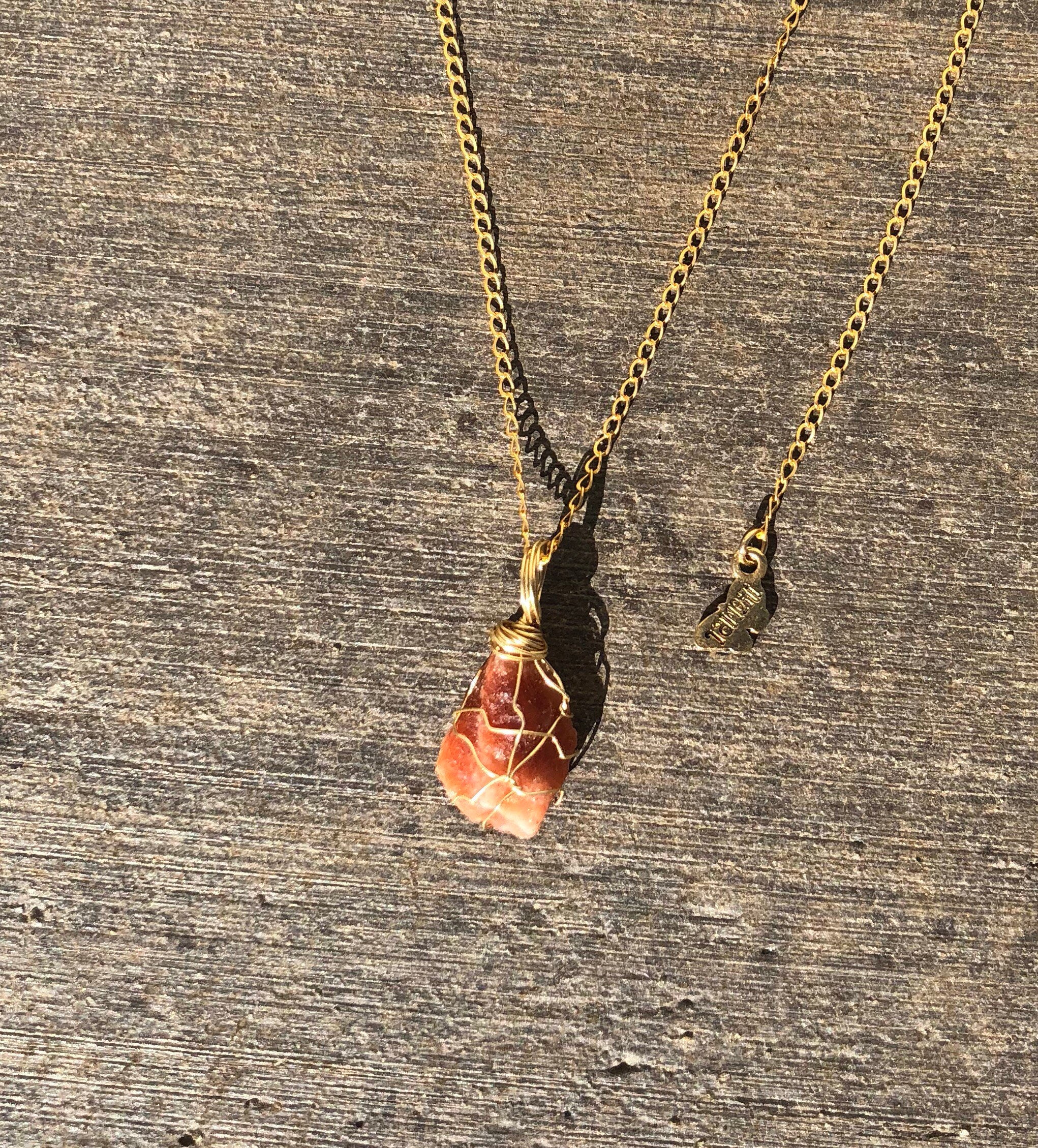Wirewrapped Sunstone Necklace