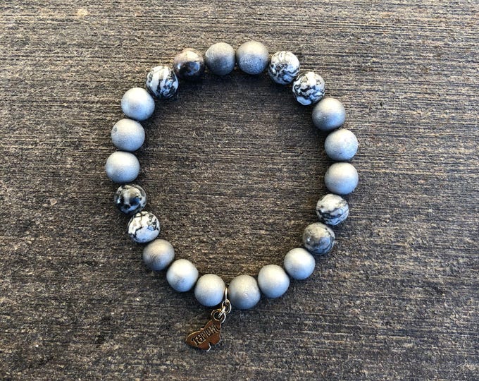 Druzy and Crazy Lace Agate Bracelet