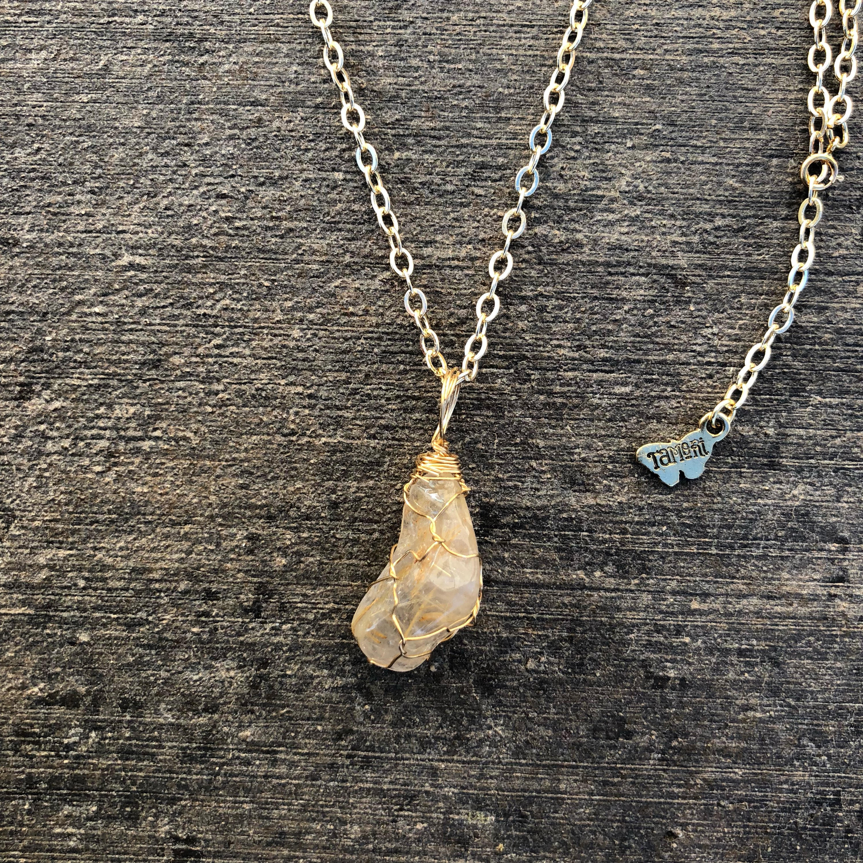 Wirewrapped Rutilated Quartz Necklace