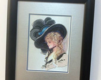 Picture embroidered with beads. 100% hand made! Free shipping!!!