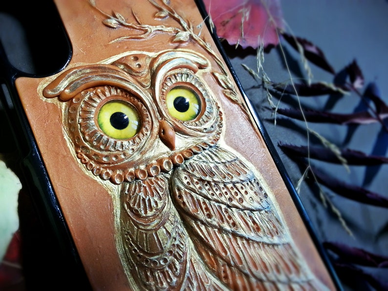 iPhone X Owl Case For Iphone X animal polymer clay eagle-owl Hard Plastic Case
