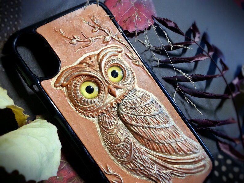 iPhone X Owl Case For Iphone X animal polymer clay eagle-owl Hard Plastic Case