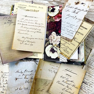 Junk Journal Printable Antique Handwritten Pages Book Covers Ephemera