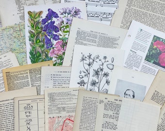 Mix Pack of Vintage Papers and Book Pages: Vintage, Antique, and Retro Papers for Junk Journals, Scrapbooking, Collage, Art Journal