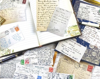 Dziennik śmieciowy do wydrukowania, antyczne i zabytkowe, ręcznie pisane pocztówki, ephemera