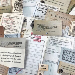 Junk Journal Printable Vintage and Antique Book Library Tickets Ephemera