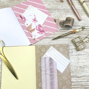 Diario creativo sottile con carte speciali Taccuino da viaggio con carta Kraft, pergamena, gelso, carta fatta a mano Diario spazzatura di varie dimensioni immagine 7