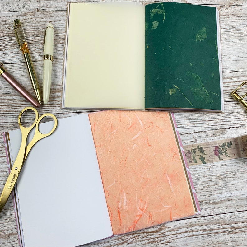 Diario creativo sottile con carte speciali Taccuino da viaggio con carta Kraft, pergamena, gelso, carta fatta a mano Diario spazzatura di varie dimensioni immagine 6