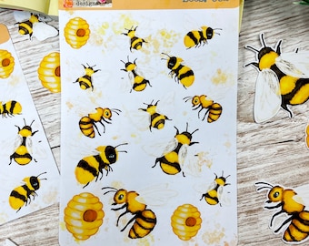 Pegatinas de abejas, Obra de arte original, Abejorro, Abeja melífera, Agenda, Álbum de recortes