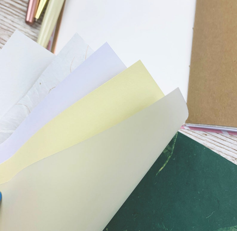 Diario creativo sottile con carte speciali Taccuino da viaggio con carta Kraft, pergamena, gelso, carta fatta a mano Diario spazzatura di varie dimensioni immagine 4
