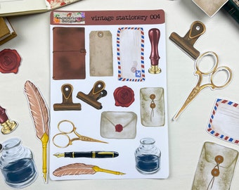 Vintage Stationery Stickers, Antique Ephemera, Journals, Scrapbooking