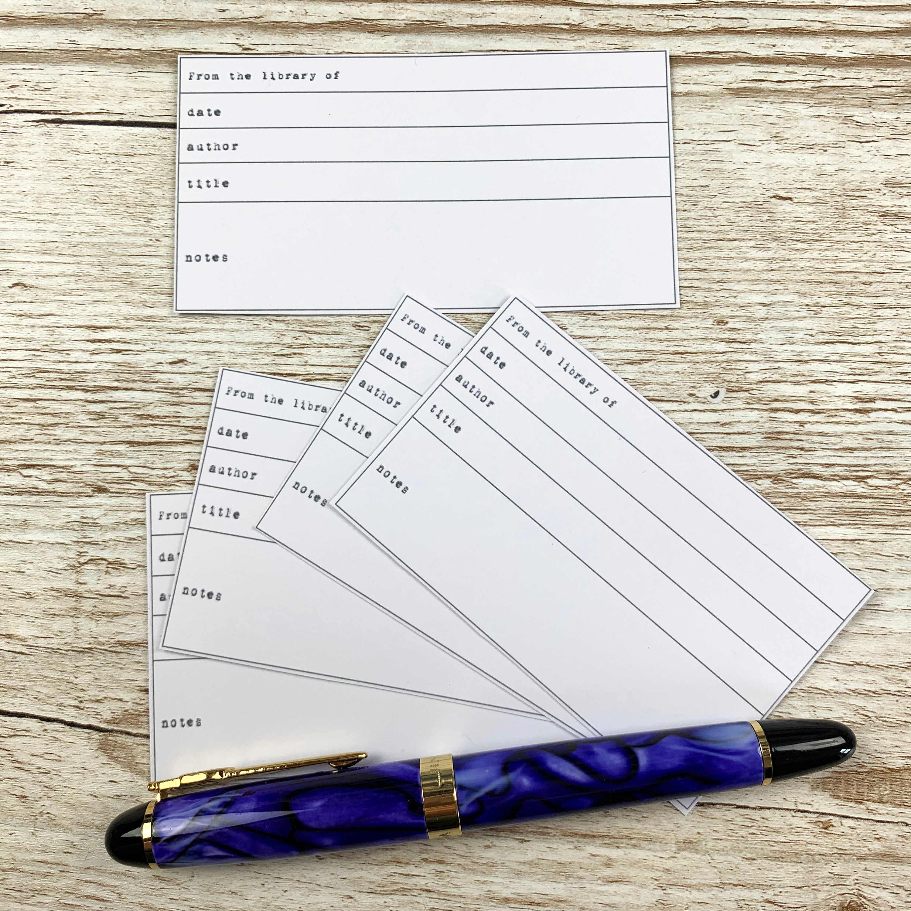 Library Style Journal Index Cards Cards and Stickers for Etsy