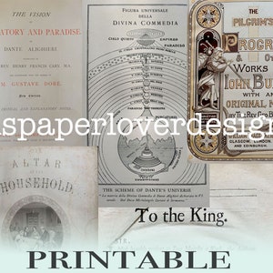 Junk Journal Printable Book Pages Antique Book Covers from Religious Texts 18th and 18th Century image 2