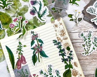 Wildflower Botanical Journal Cards and Sticker Flakes