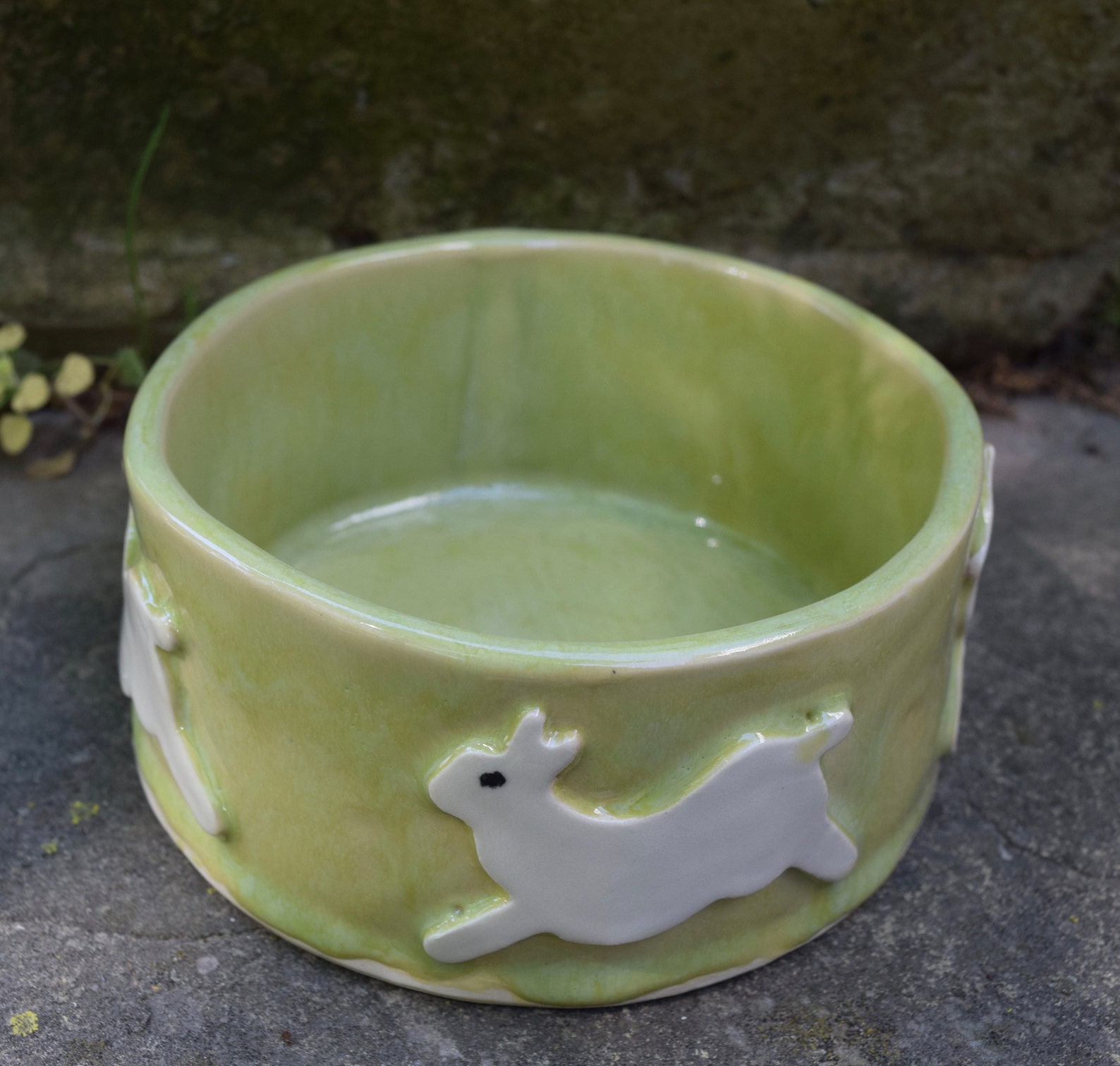 Ceramic Bunny Pet Bowl Bunny Lover Bowl Rabbit Food Bowl Etsy