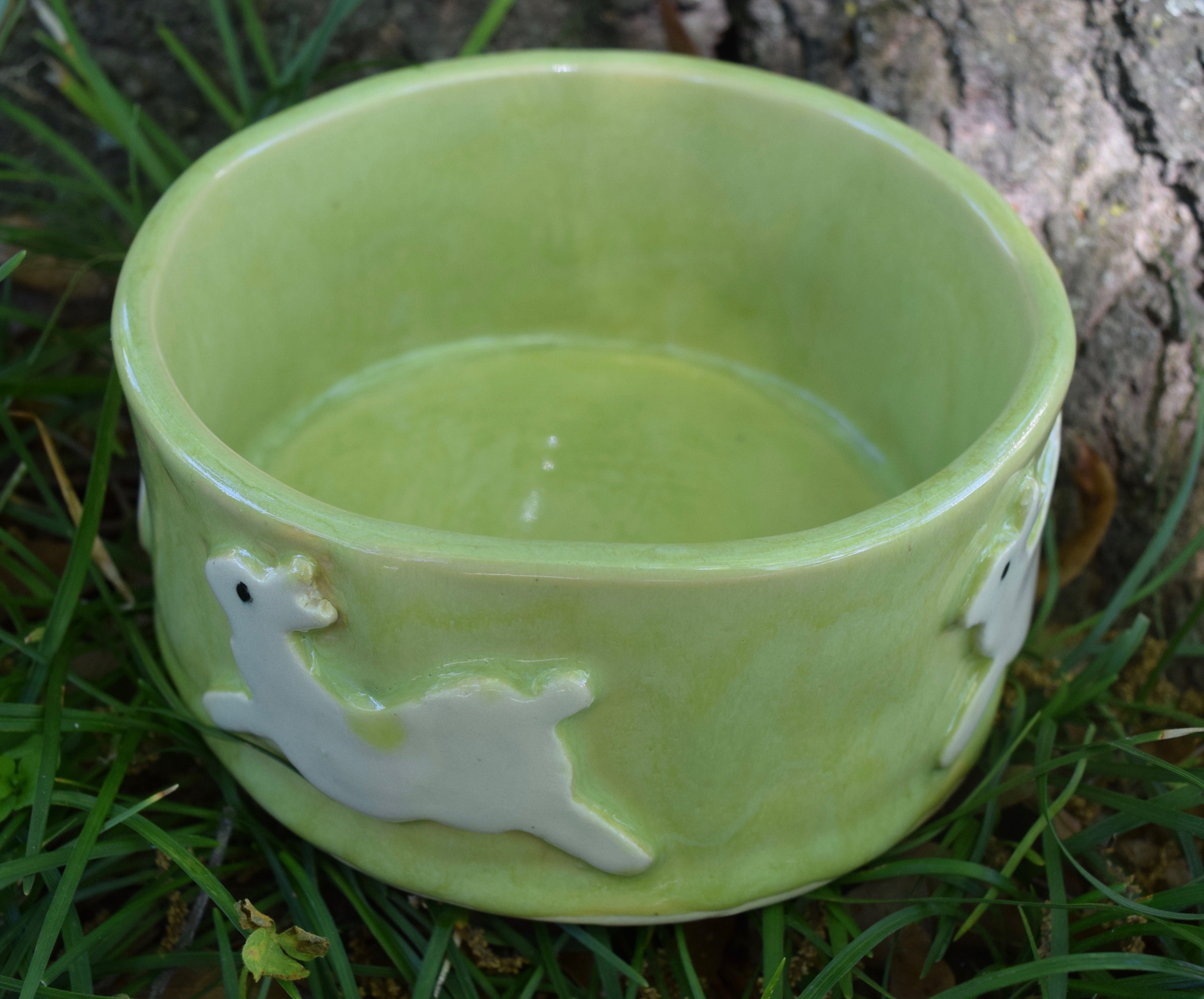 Ceramic Bunny Pet Bowl Bunny Lover Bowl Rabbit Food Bowl Etsy