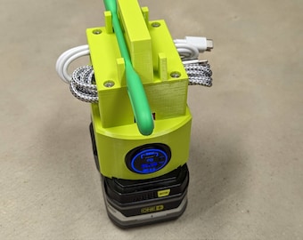 ON SALE -- 65Watt USB-C charger, storage, power tap from single 18v Ryobi battery