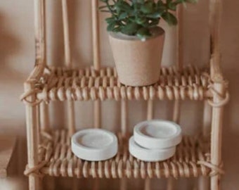 Miniature Dollshouse Accessories Rattan Wicker Cane Shelving Unit with Three Shelves  1:12th Scale Miniature Size