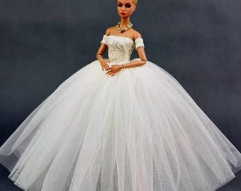 Barbie Sized Wedding Dress – 1/6th Scale Doll Gown