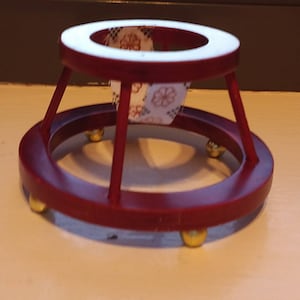 Baby Walker Miniature Dollshouse Accessories Mahogany Timber Babies Walker 1/12th scale miniature size
