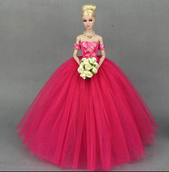 barbie doll hot pink dress
