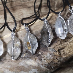 Pingente grande de diamante Herkimer, terminação dupla