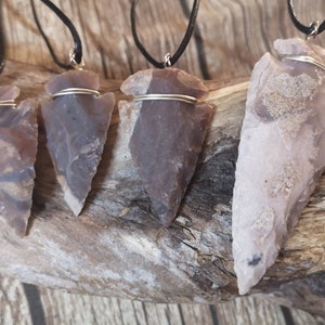 Knapped Stone Arrowhead Pendant.Gift for Him or Her.Unisex.