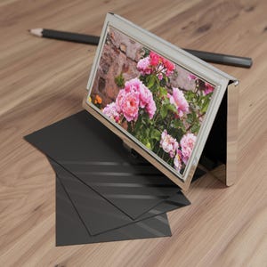 porte-cartes de visite personnalisé rose rosier | Porte-cartes en métal personnalisé | Accessoire de voyage