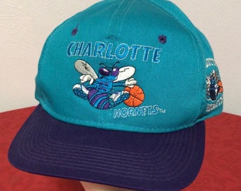 Vintage Charlotte Hornets Pinstripe Script Snapback Hat 90s Ss Hats Caps Accessories Valresa Com