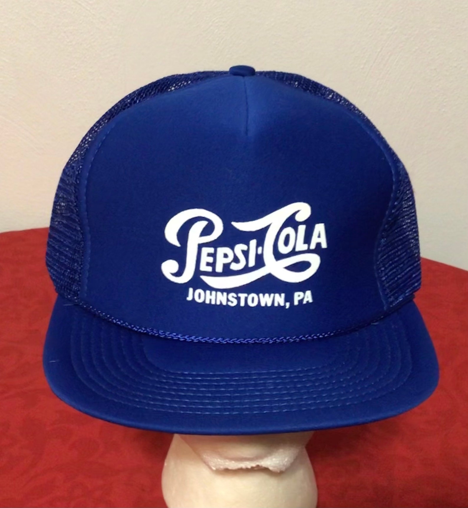 Vintage 1990s Pepsi-Cola Script Logo Foam Mesh Johnstown PA | Etsy